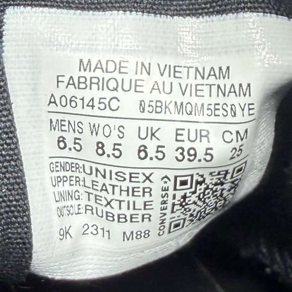 Converse Women's Chuck 70 De Luxe Heel Sneaker Sz 8.5 Black Leather Shoe EUC - Picture 9 of 9